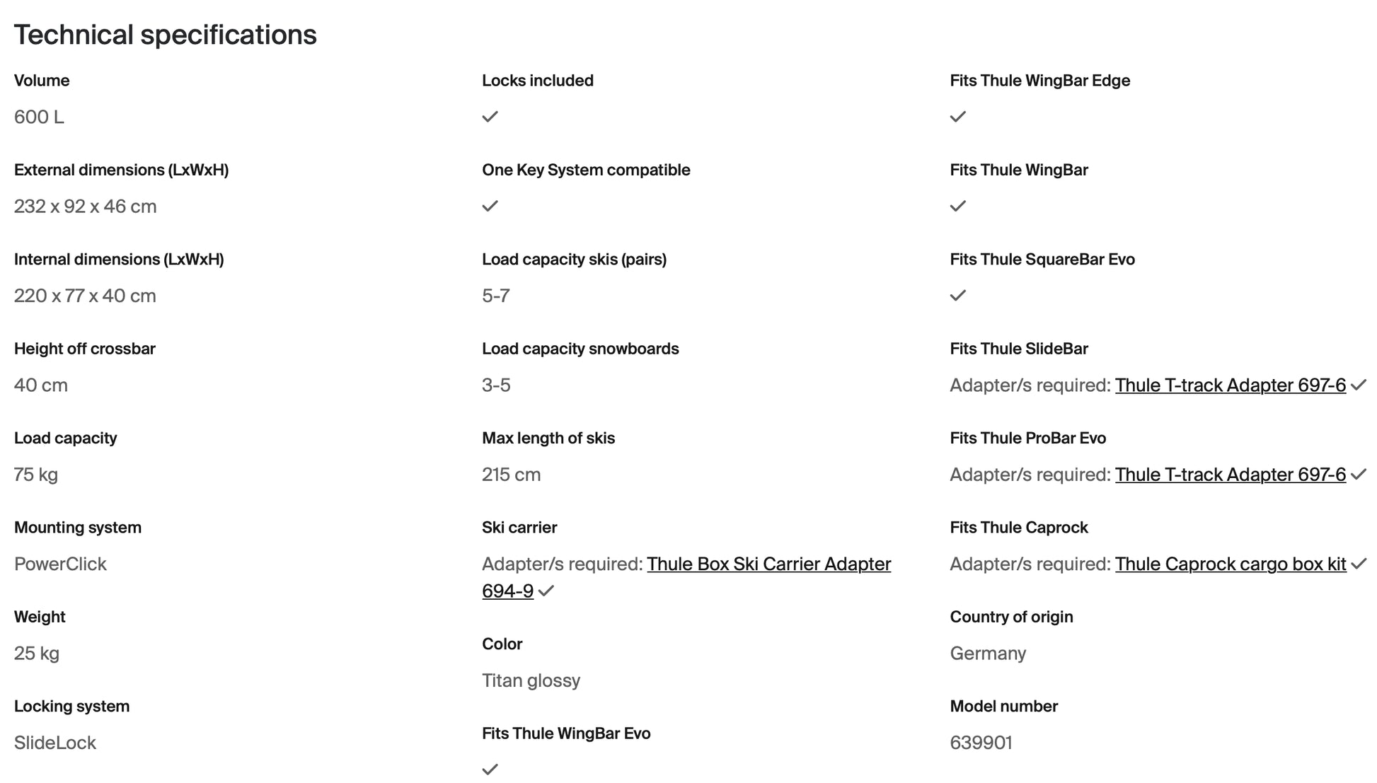 THULE MOTION 3 XXL car roof box - titan glossy - THULE - Evelostore