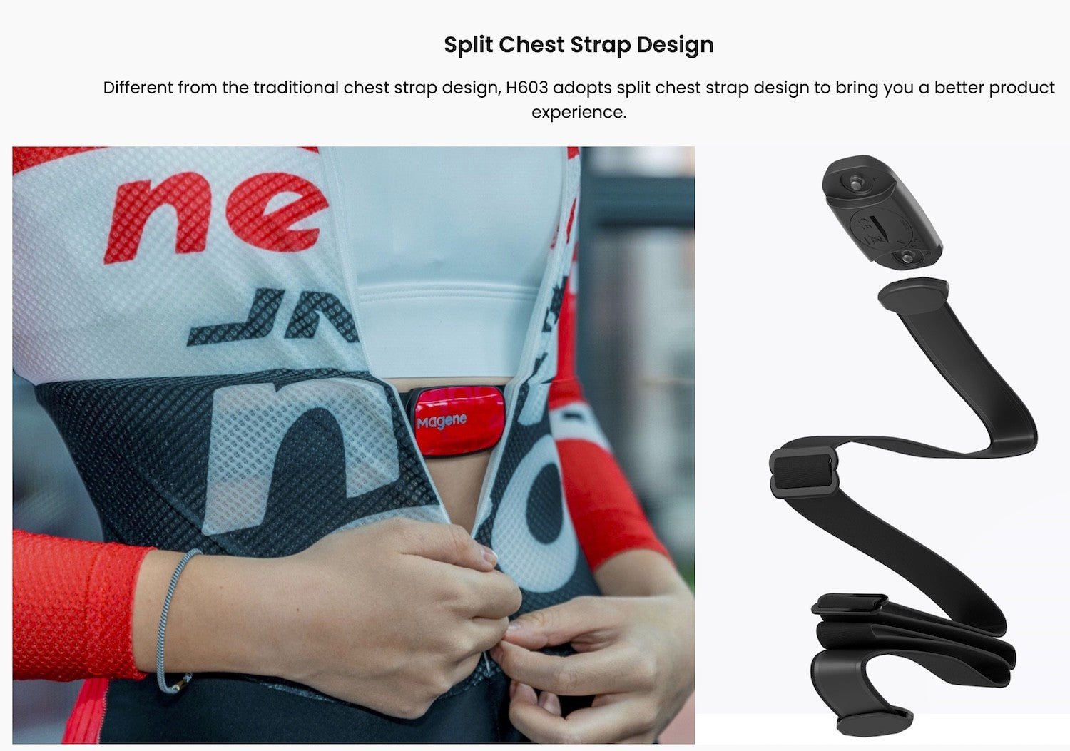 MAGENE H603 heart rate monitor - white - MAGENE - Evelostore