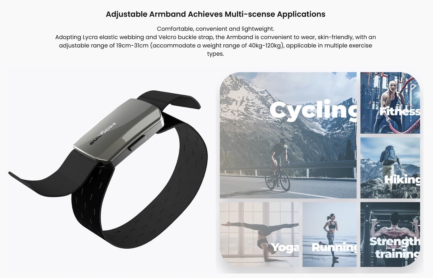 MAGENE H803 heart rate armband - black - MAGENE - Evelostore