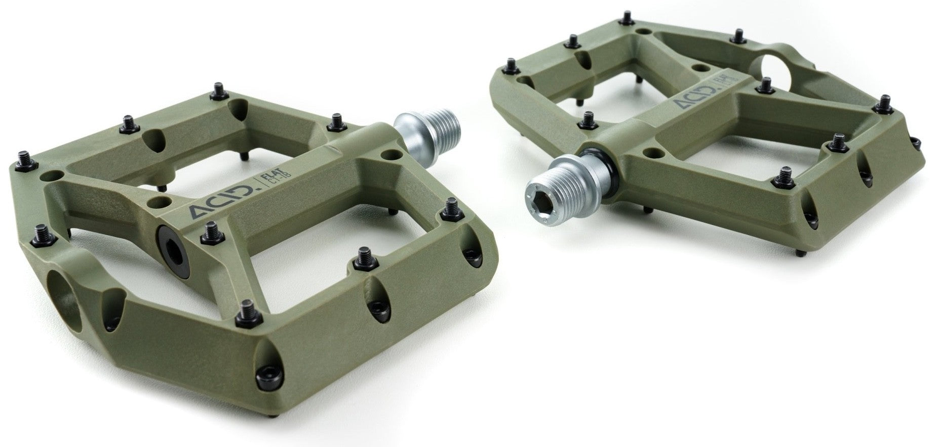 Pédales CUBE ACID FLAT C1-IB - olive