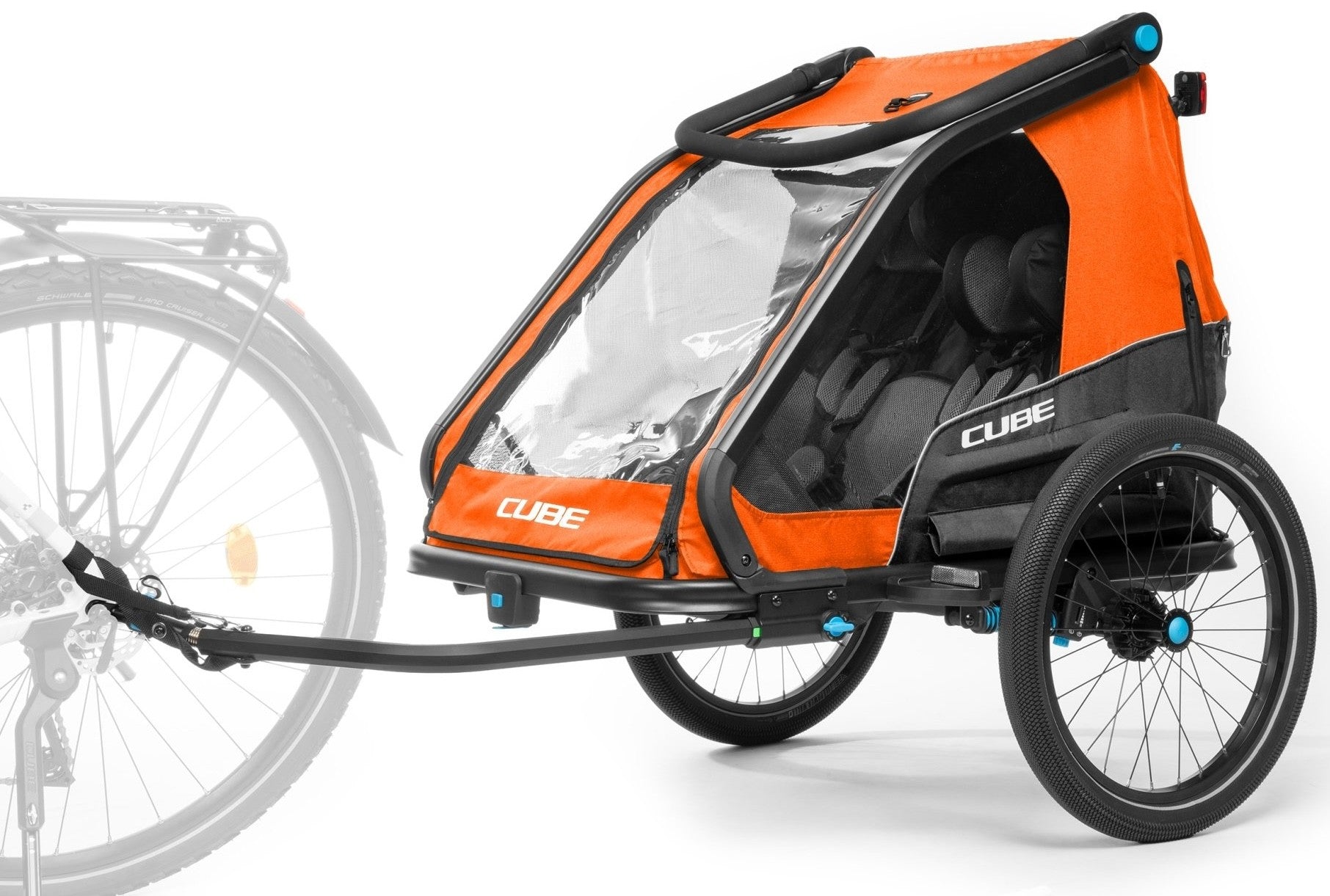 CUBE DOUBLE CMPT X ACTIONTEAM barnvagn - orange