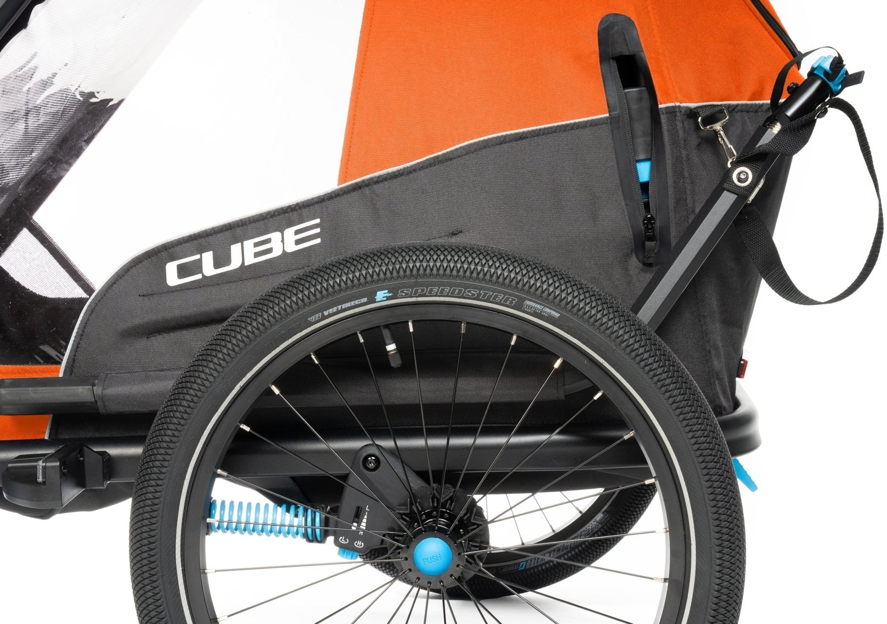 CUBE DOUBLE CMPT X ACTIONTEAM barnvagn - orange