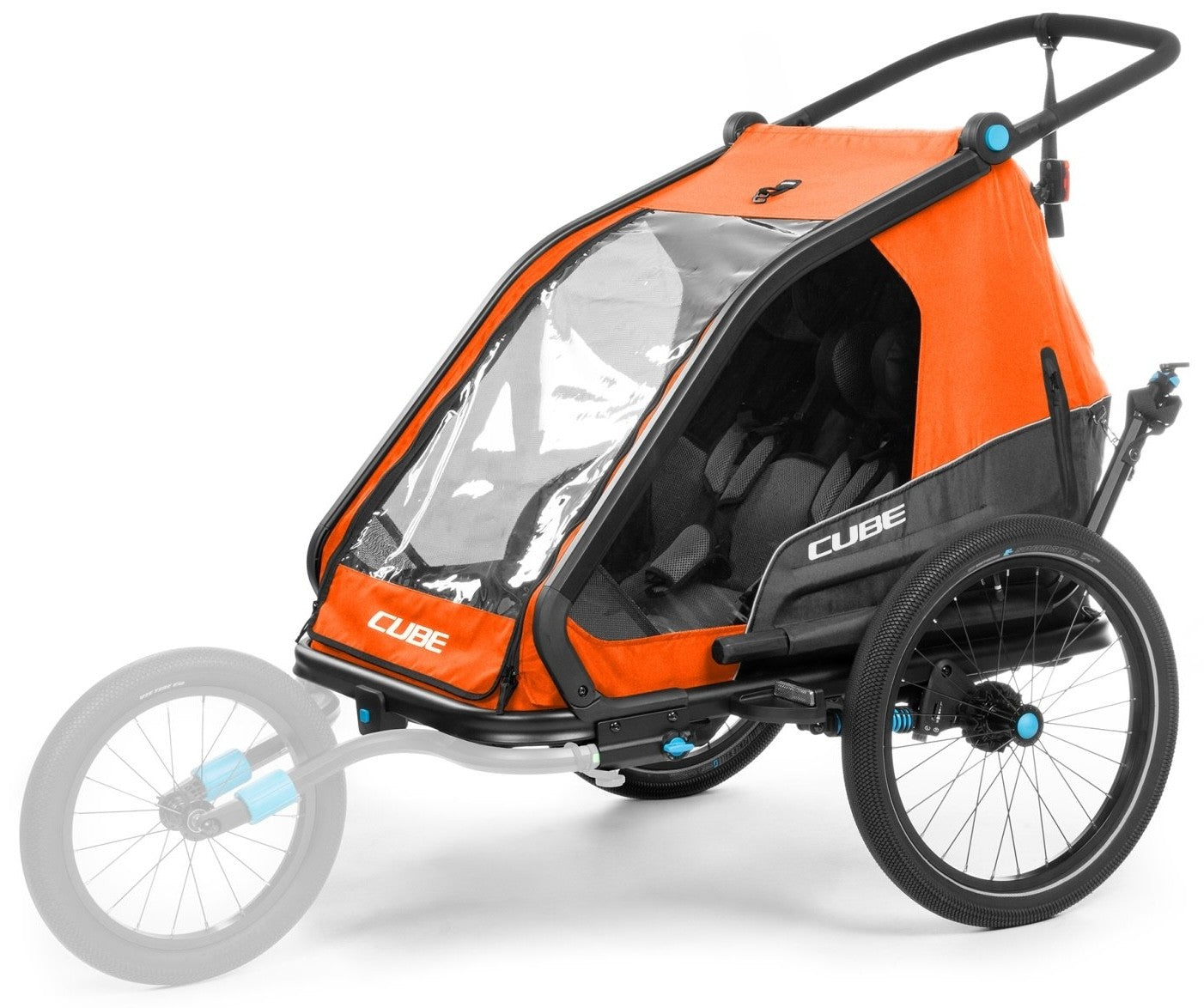 CUBE DOUBLE CMPT X ACTIONTEAM barnvagn - orange