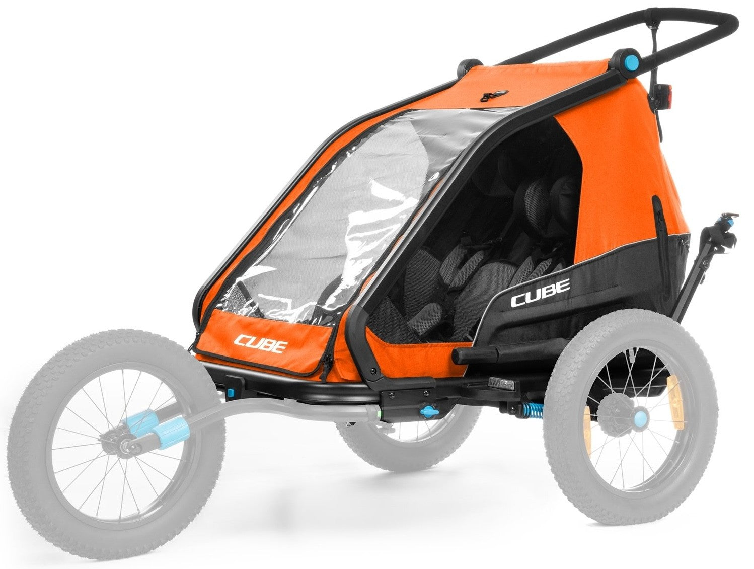 CUBE DOUBLE CMPT X ACTIONTEAM barnvagn - orange