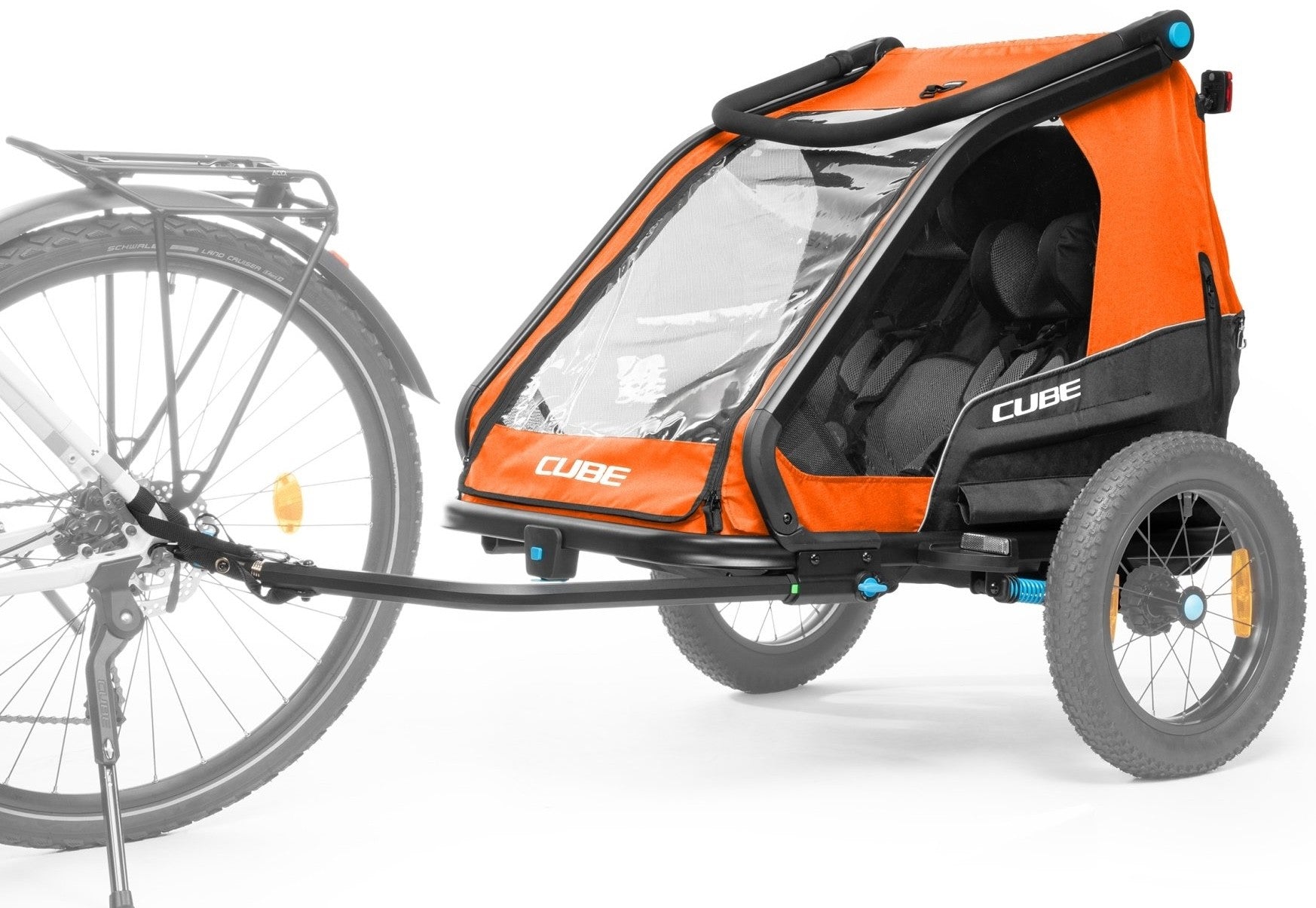 CUBE DOUBLE CMPT X ACTIONTEAM barnvagn - orange