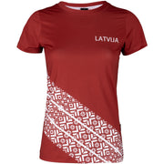 ELEVEN SPORTSWEAR women's short sleeve yersey LATVIJA - red - ELEVEN SPORTSWEAR - Evelostore