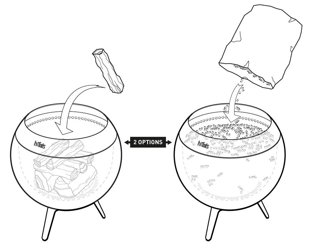 HOFATS MOON 45 fire basket with low foot - silver - HOFATS - Evelostore