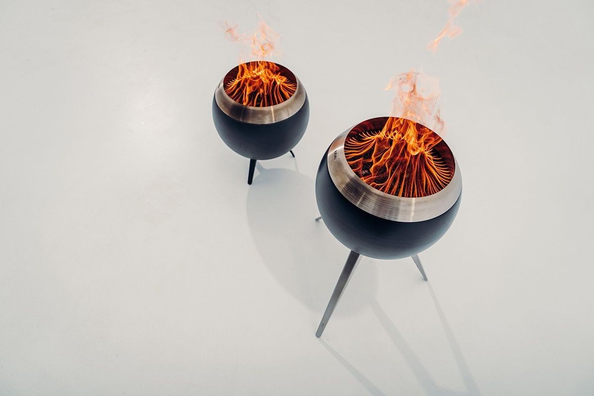 HOFATS MOON 45 fire basket with low foot - silver - HOFATS - Evelostore