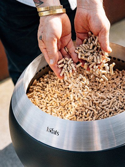 HOFATS MOON 45 fire basket with low foot - silver - HOFATS - Evelostore