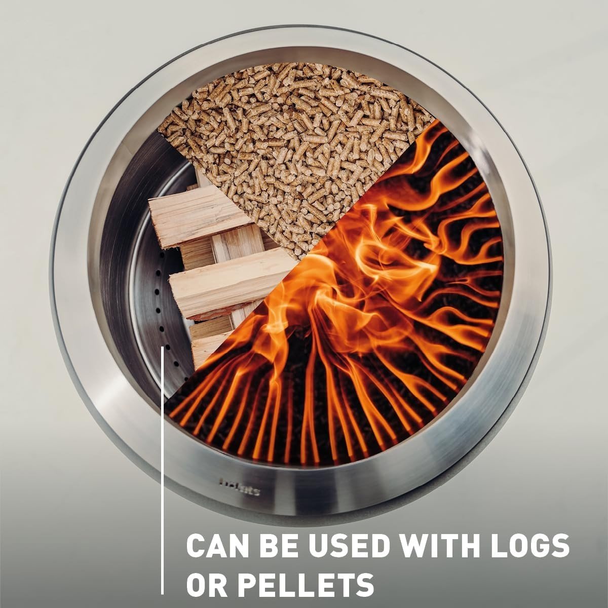 HOFATS MOON 45 fire basket with low foot - silver - HOFATS - Evelostore