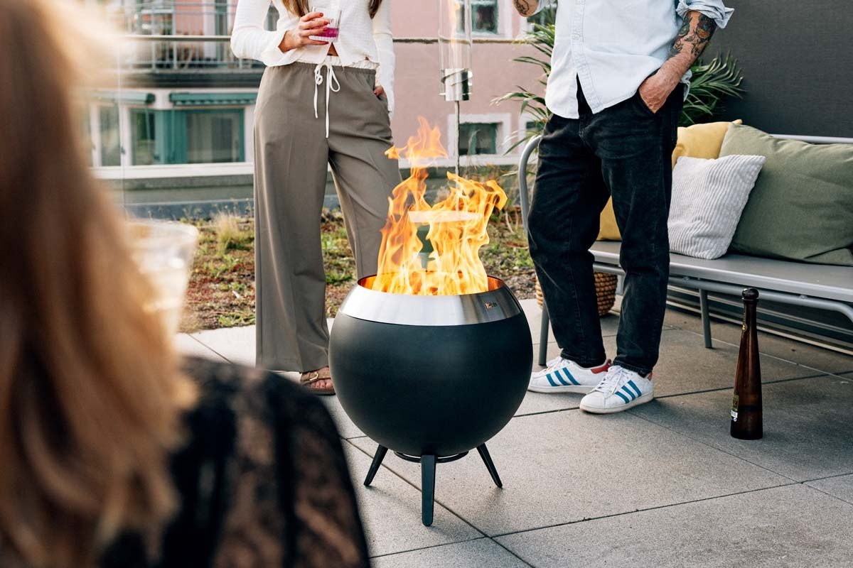HOFATS MOON 45 fire basket with low foot - silver - HOFATS - Evelostore