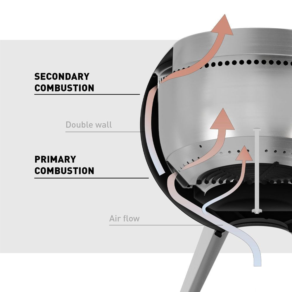 HOFATS MOON 45 fire basket with low foot - silver - HOFATS - Evelostore