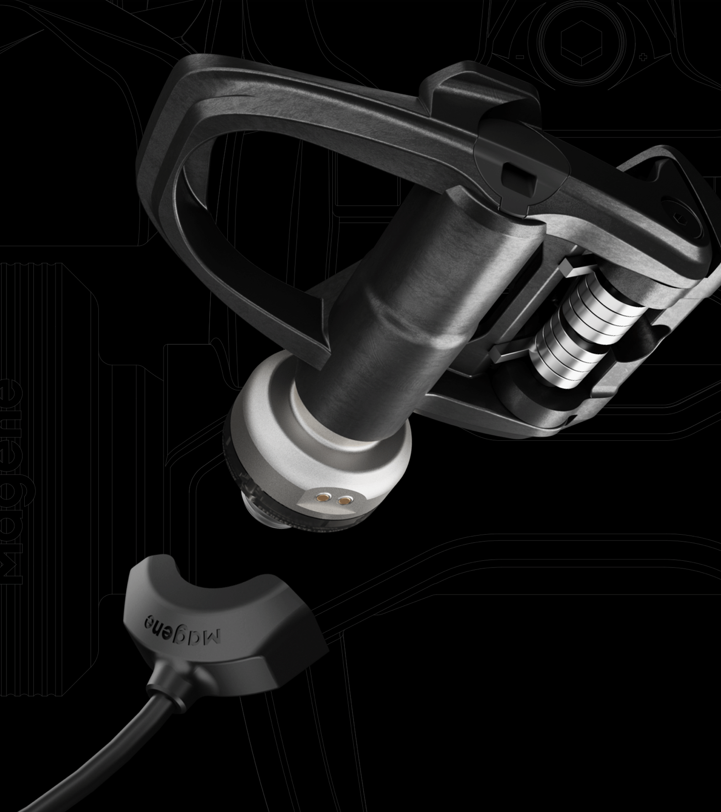 MAGENE P715S pedāļi ar jaudas mērītāju - melna