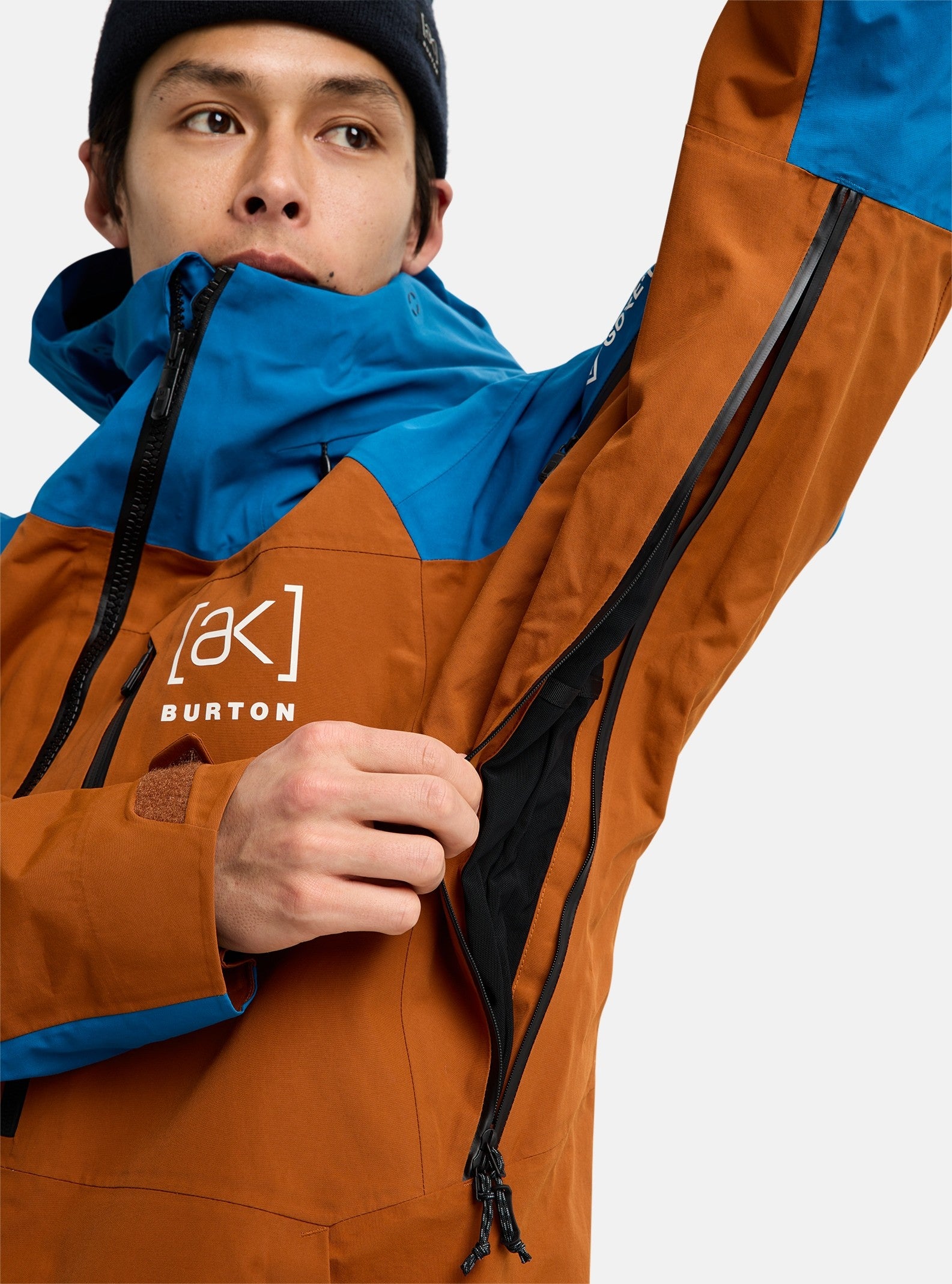 BURTON AK GORE CYCLIC snow jacket - chestnut brown/blue teal