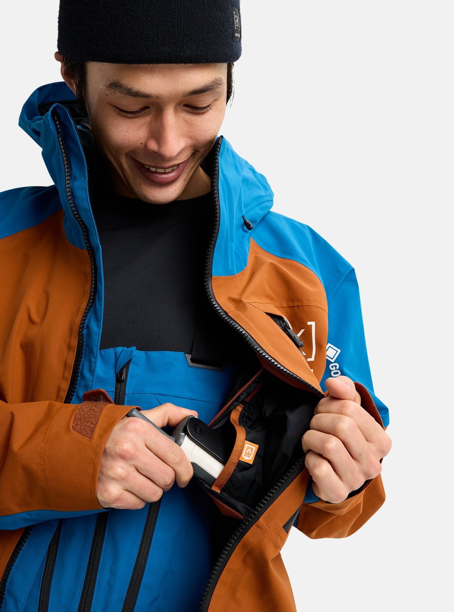 BURTON AK GORE CYCLIC snow jacket - chestnut brown/blue teal