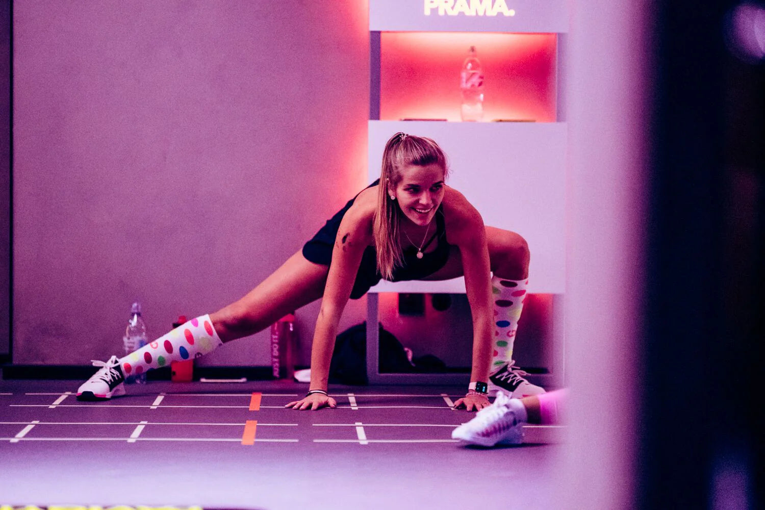 Calze lunghe a compressione ELEVEN SPORTSWEAR DOTS - nere