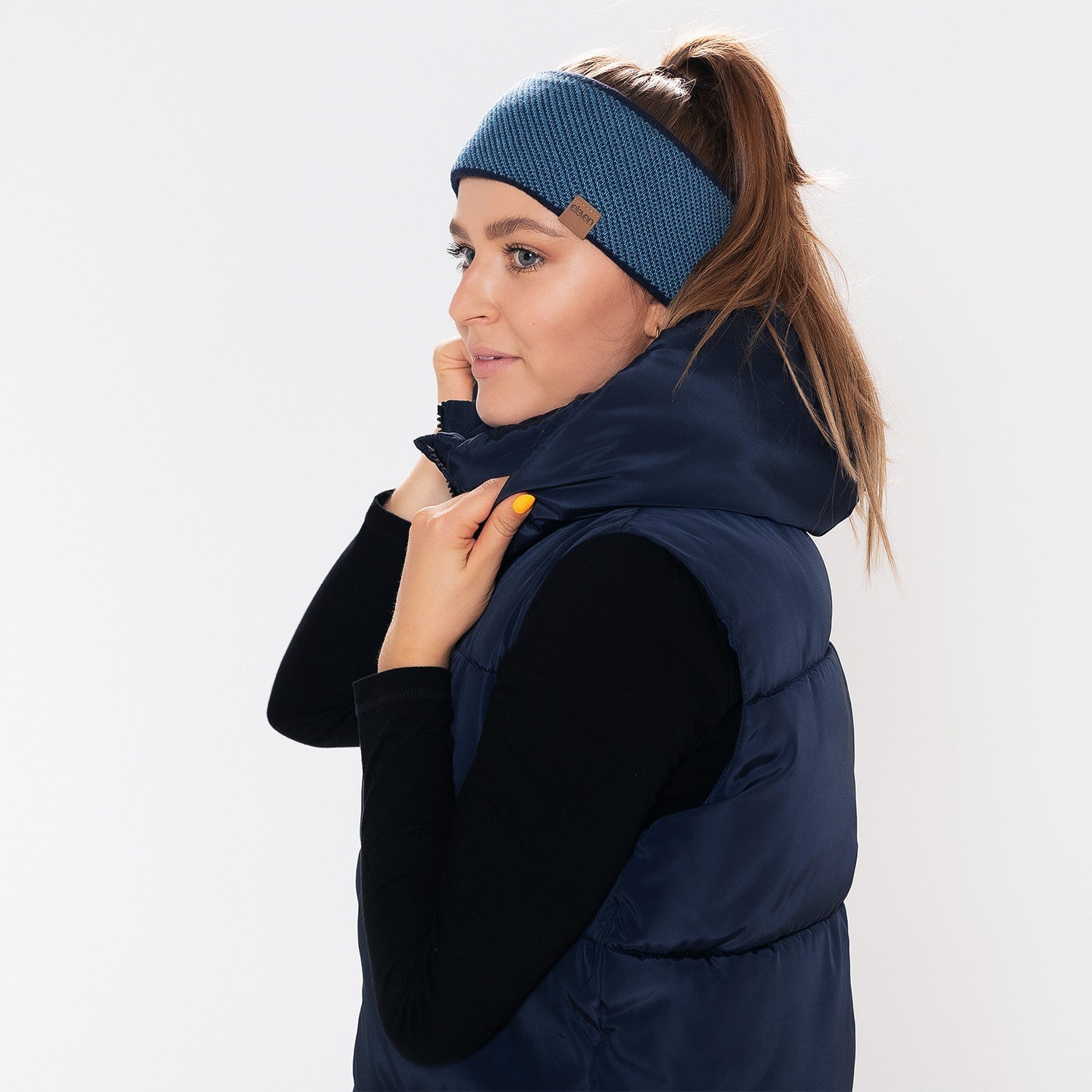 ELEVEN SPORTSWEAR Dzianinowa opaska na głowę - niebieska