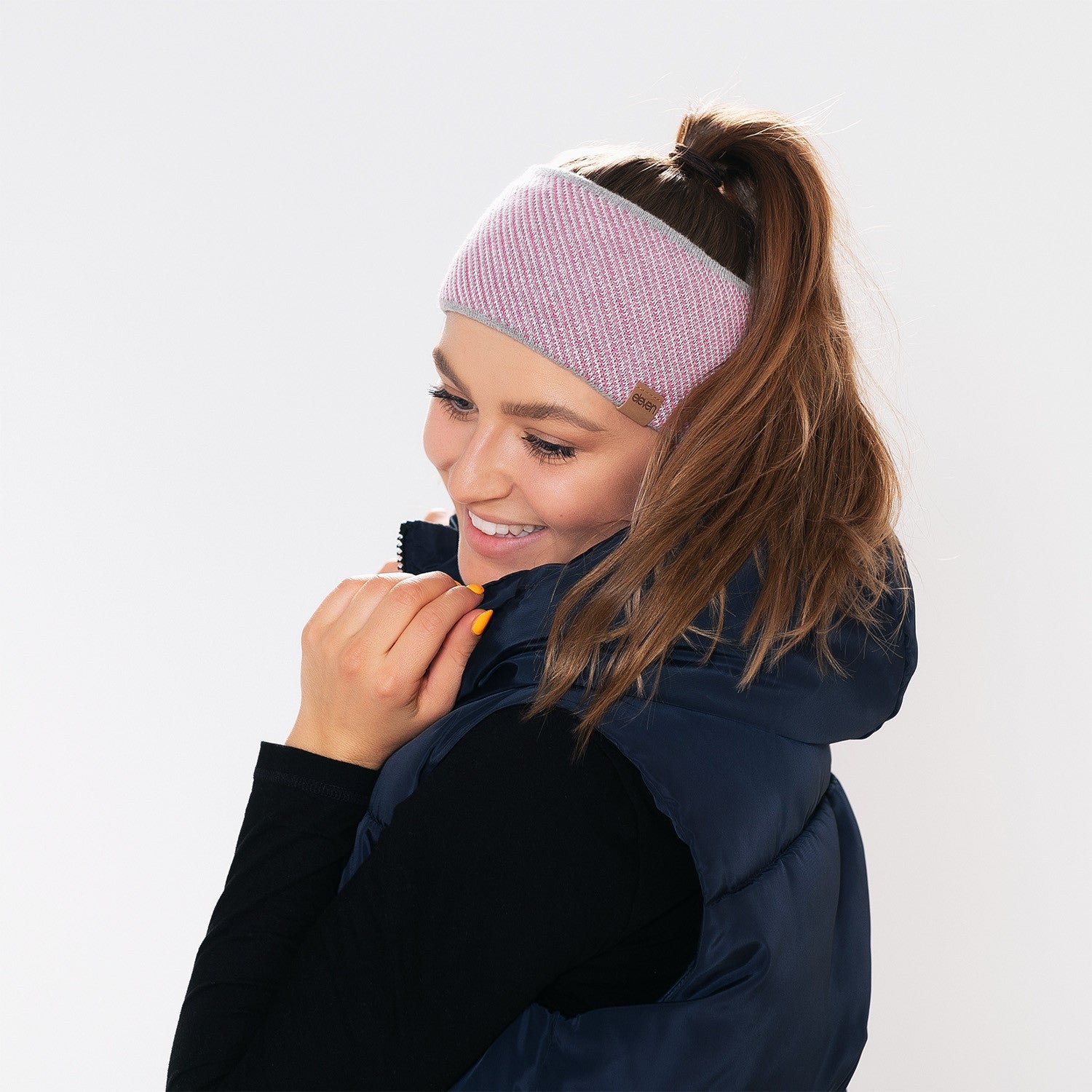 ELEVEN SPORTSWEAR dzianinowa opaska na głowę - różowa
