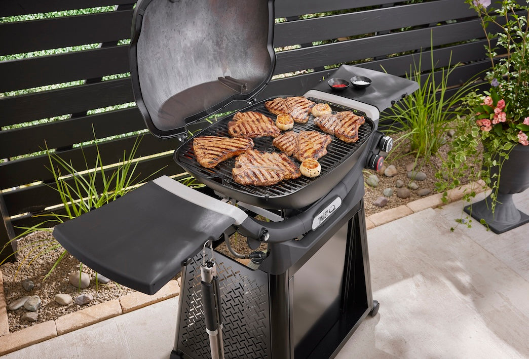 WEBER Q 3200N+ gas grill with side tables and premium cart, 1501137