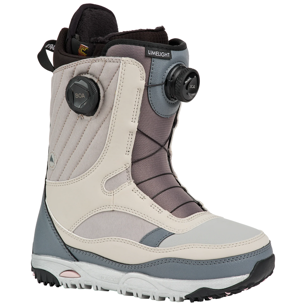 BURTON LIMELIGHT BOA women's snowboard boots in Gray with Dual-Zone BOA® lacing, insulated Imprint™ 2 liners and DynoGRIP outsoles
 Copy