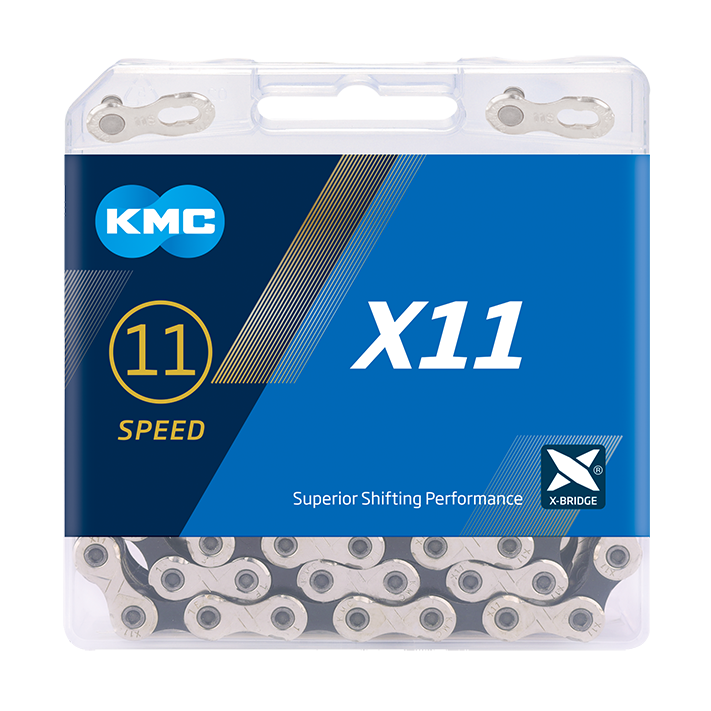 KMC X11 Chain - 11-speed - Silver/Black with Quick Link