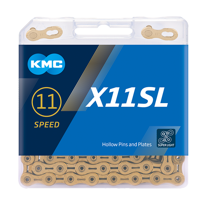 Cadena KMC X11SL Ti-N de 11 velocidades - Dorada con QuickLink
