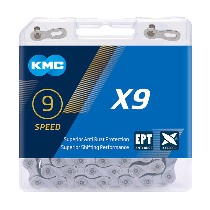 KMC X9 EPT 9-Gang Kette - silber mit QuickLink
