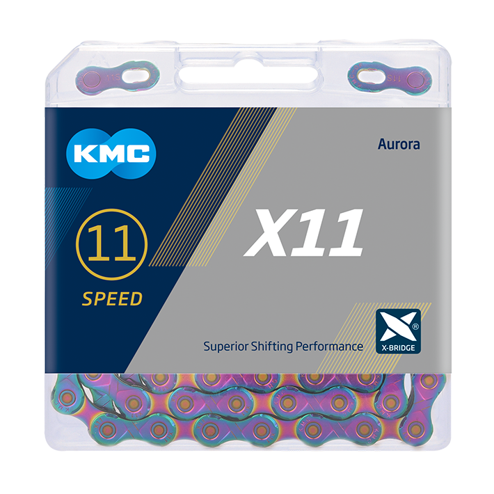 KMC X11 Chain - 11-speed - Aurora Blue with Quick Link