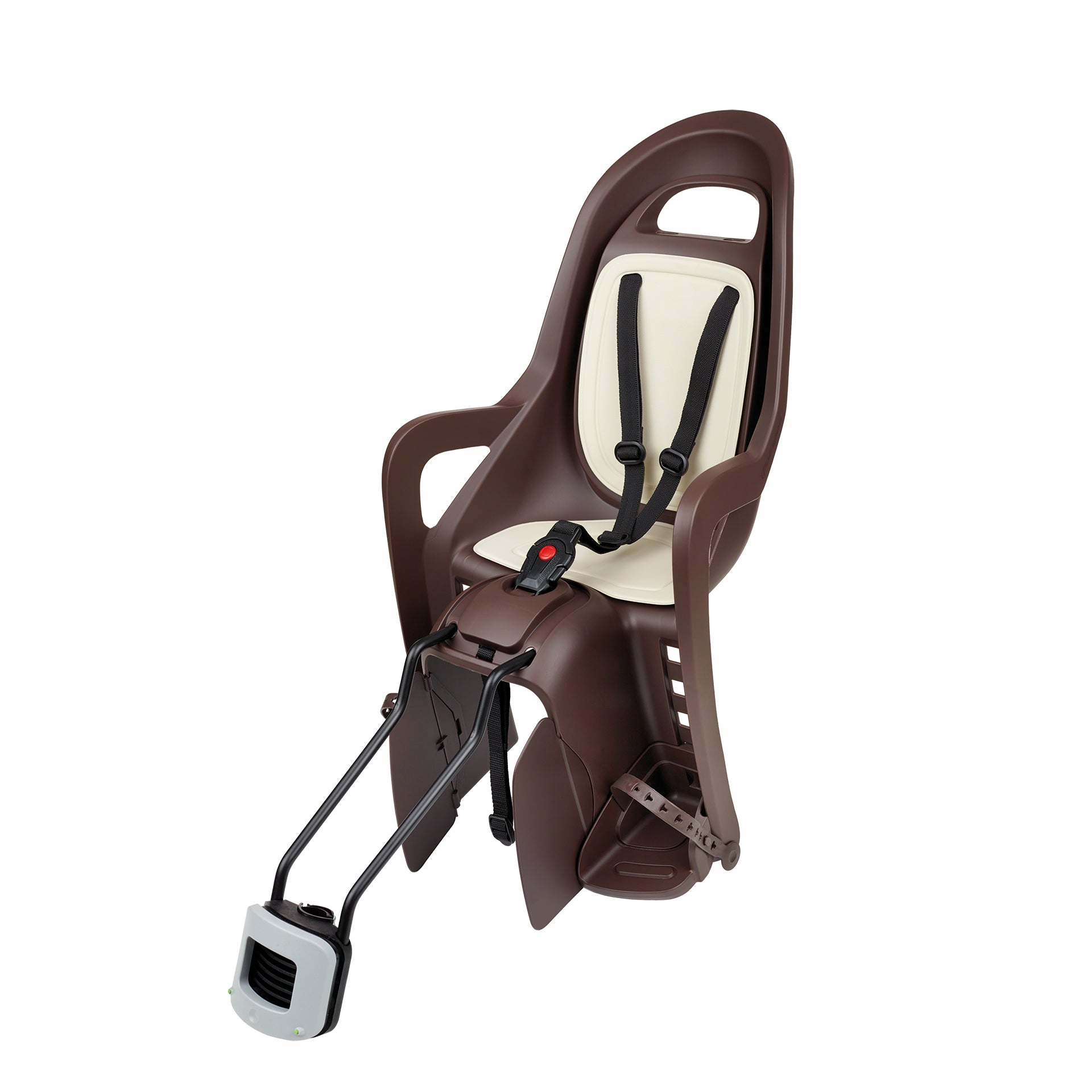 POLISPORT GROOVY Maxi FF 29" Child bike seat for Frame - dark brown - POLISPORT - Evelostore