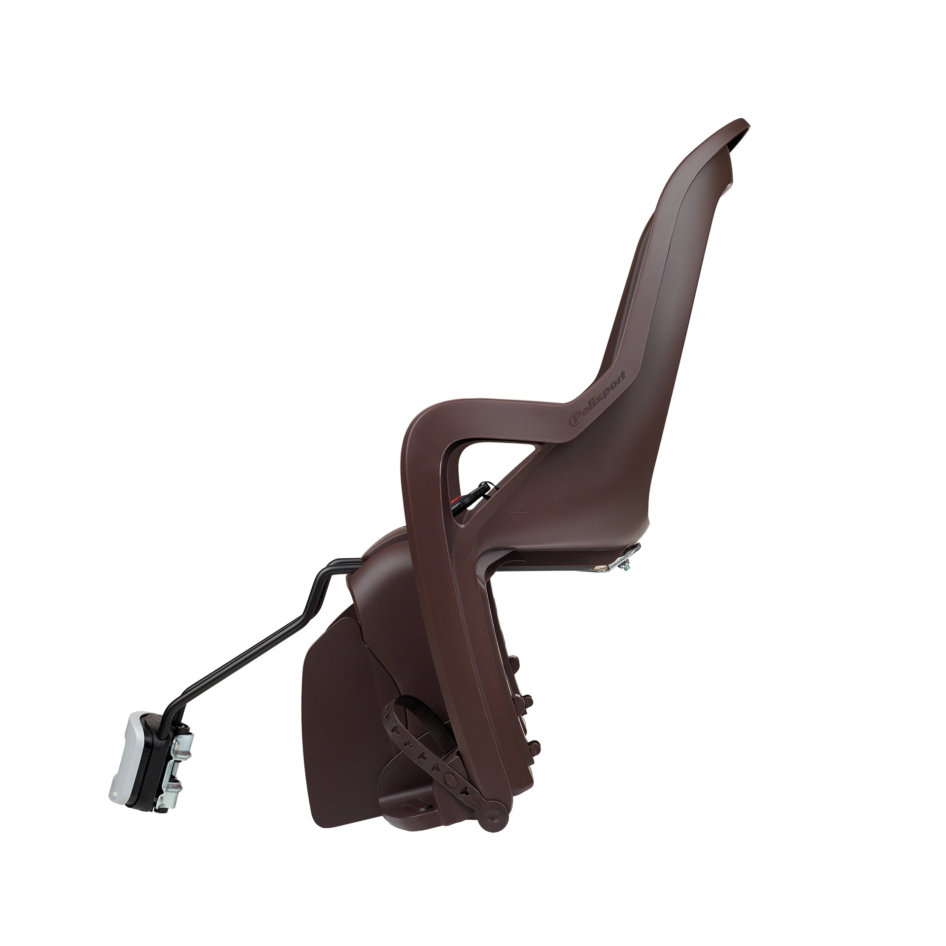 POLISPORT GROOVY Maxi FF 29" Child bike seat for Frame - dark brown - POLISPORT - Evelostore