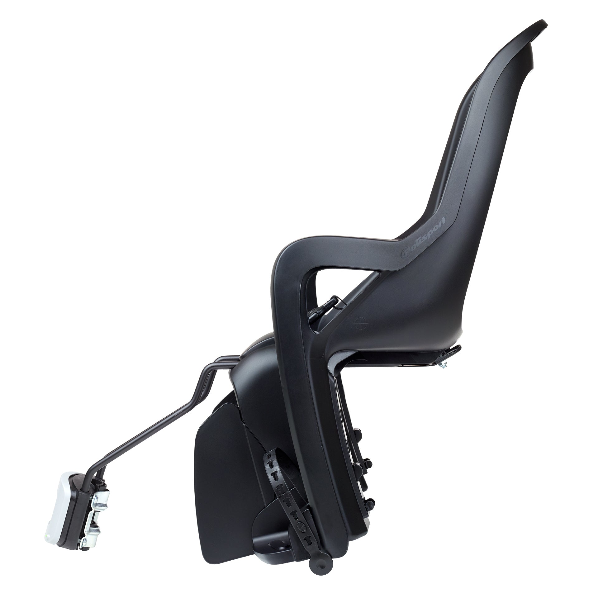 POLISPORT GROOVY Maxi FF 29" Child bike seat for Frame - black/dark grey - POLISPORT - Evelostore