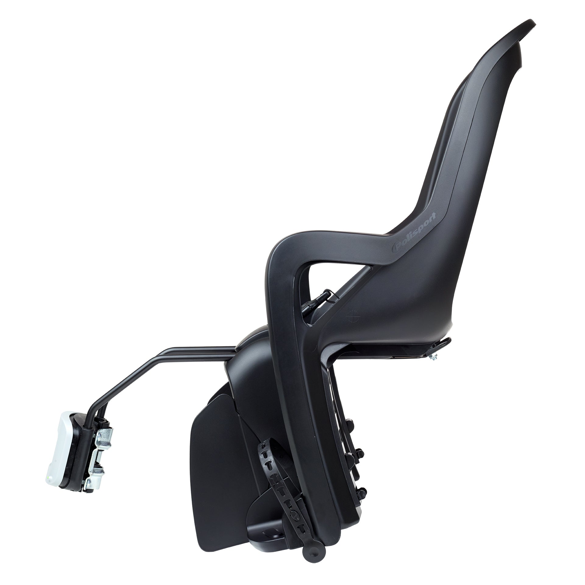 POLISPORT GROOVY FF Child bike seat for Frame - black/dark grey - POLISPORT - Evelostore