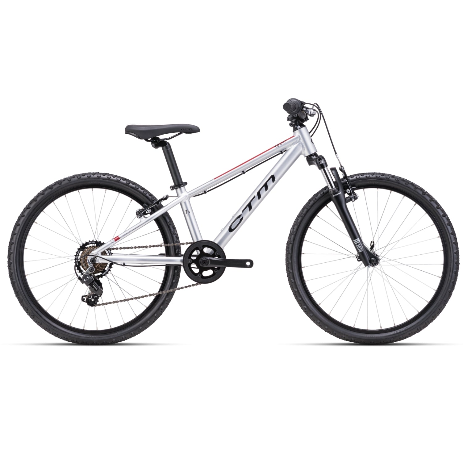 CTM ROCKY 2.0 24" kids bicycle - matt silver / dark red - CTM - Evelostore