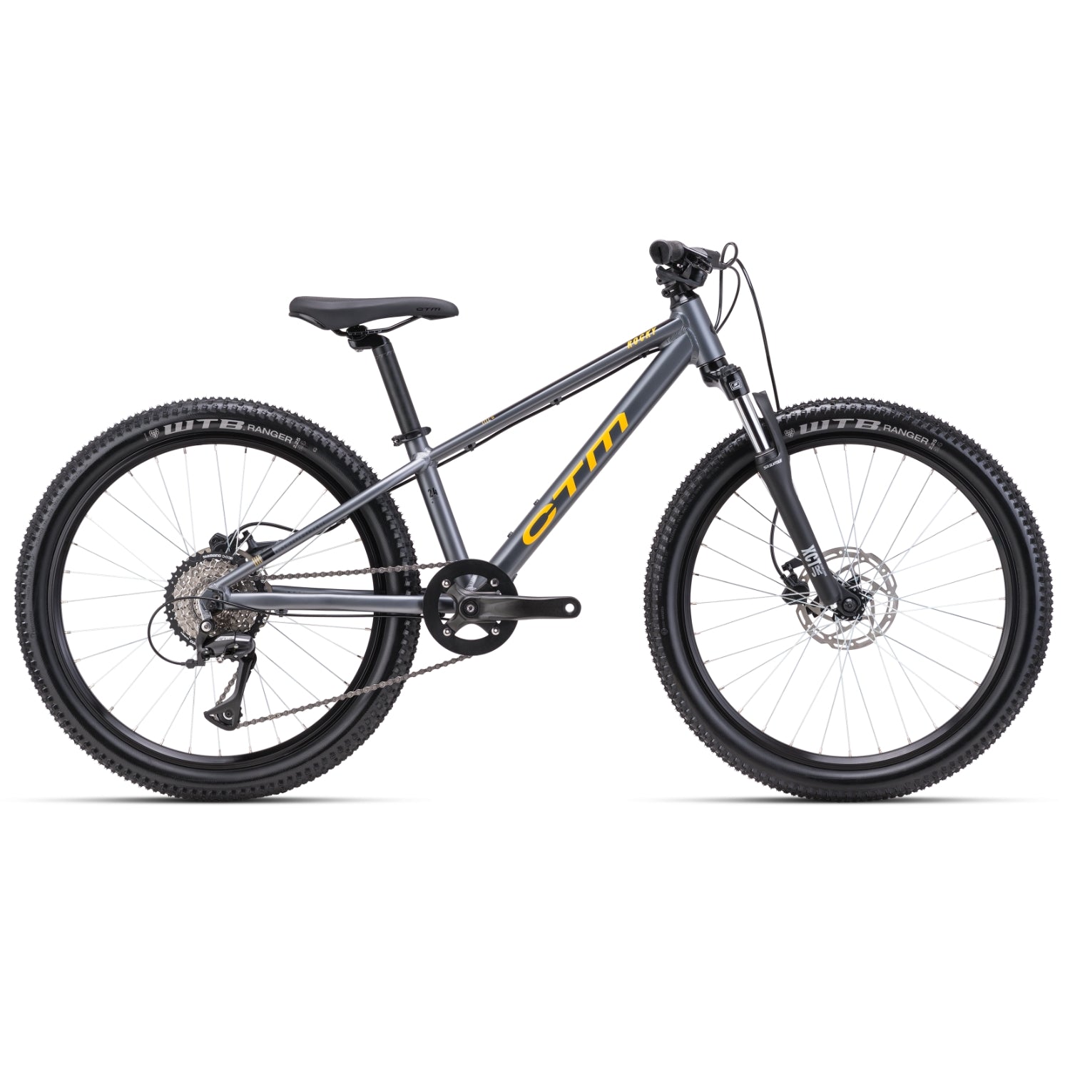 CTM ROCKY 4.0 24" kids bicycle - matt grey / gold yellow - CTM - Evelostore
