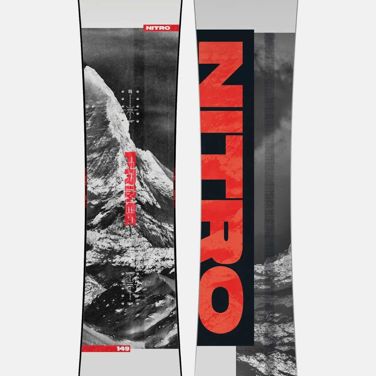 NITRO PRIME RAW WIDE snowboard - svart/vit/röd