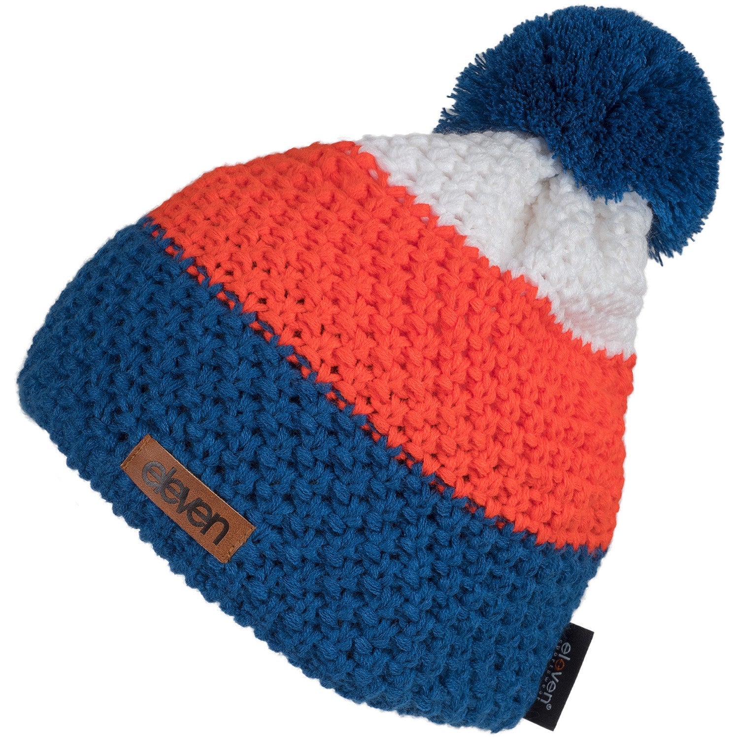 ELEVEN SPORTSWEAR Strickmütze mit Bommel blau/orange
