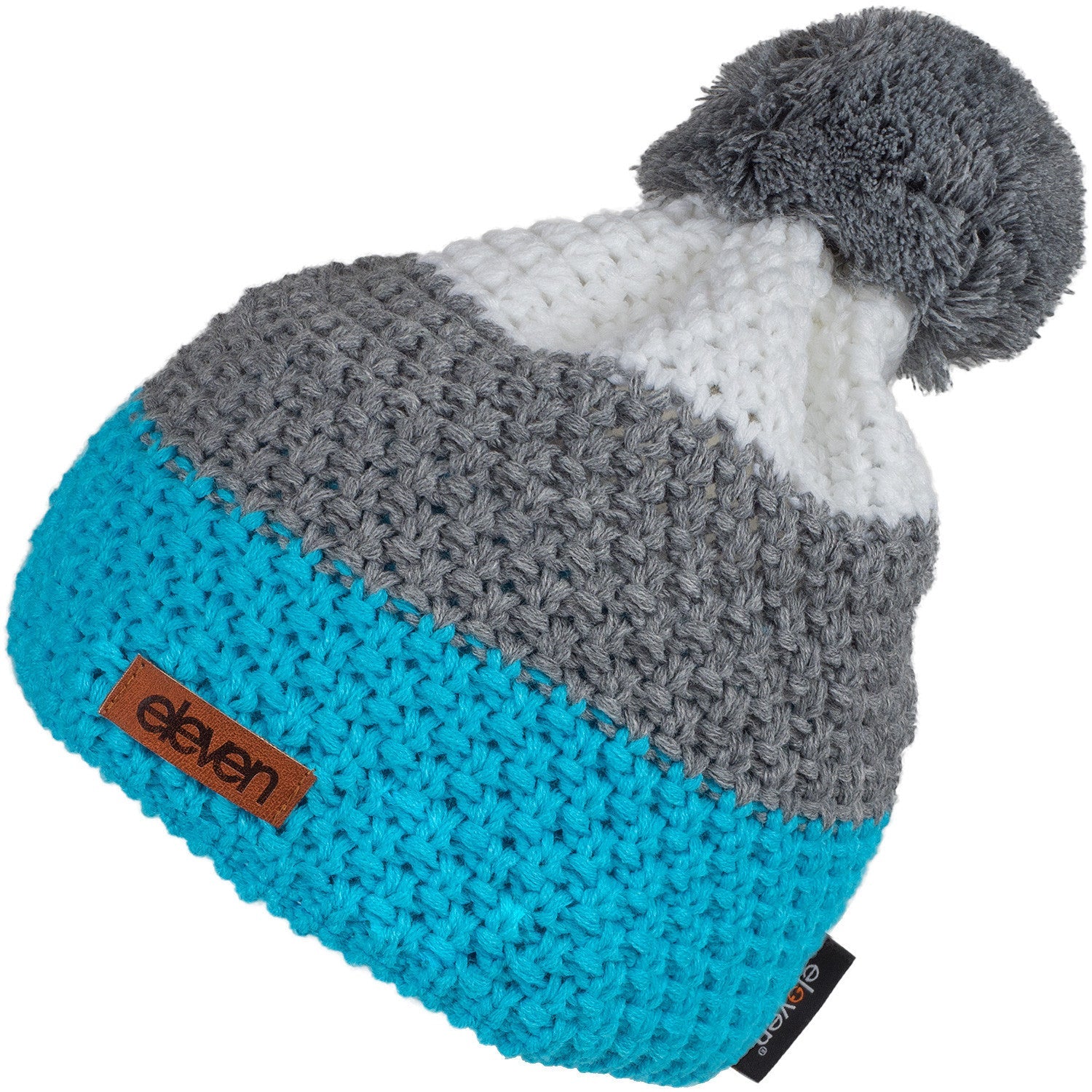 ELEVEN SPORTSWEAR Strickmütze mit Bommel türkis/grau