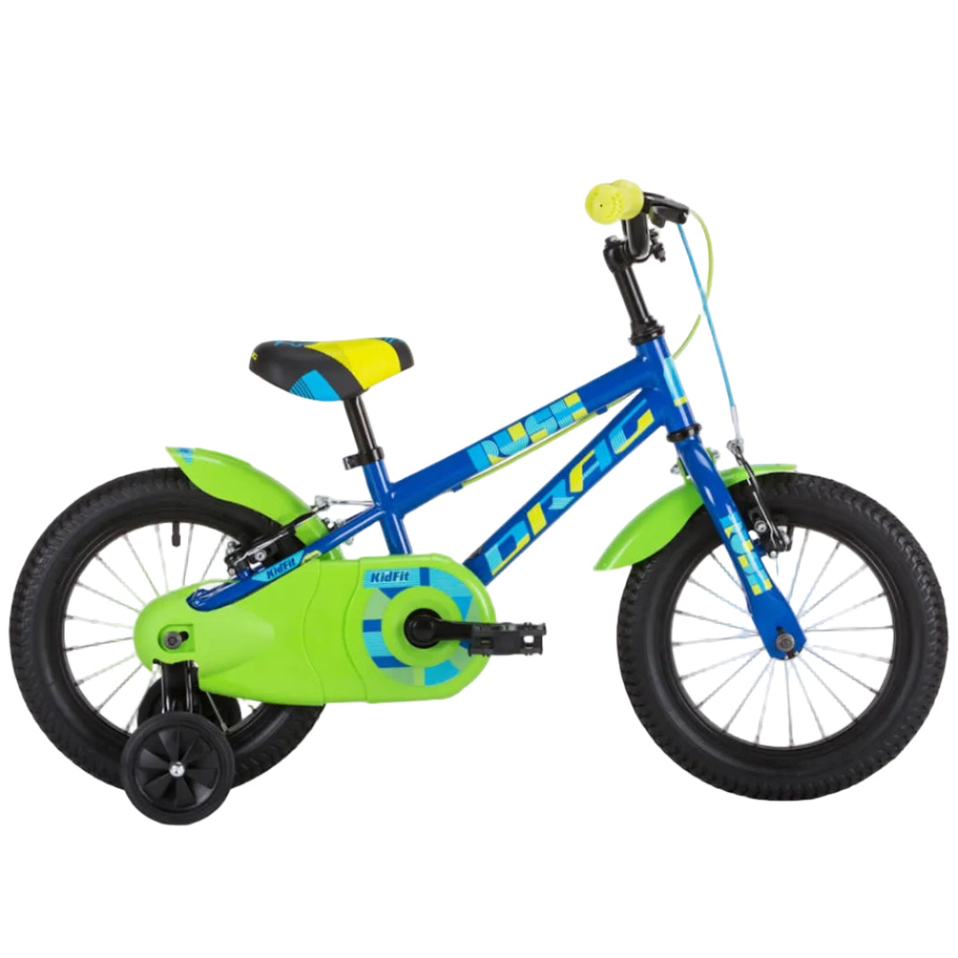 DRAG RUSH 14 bērnu velosipēds - zils/zaļš
