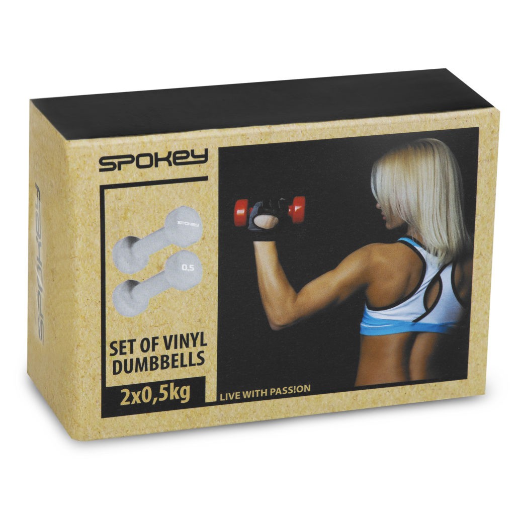 SPOKEY SHAPE IV 2x0.5 kg dumbbells - grey