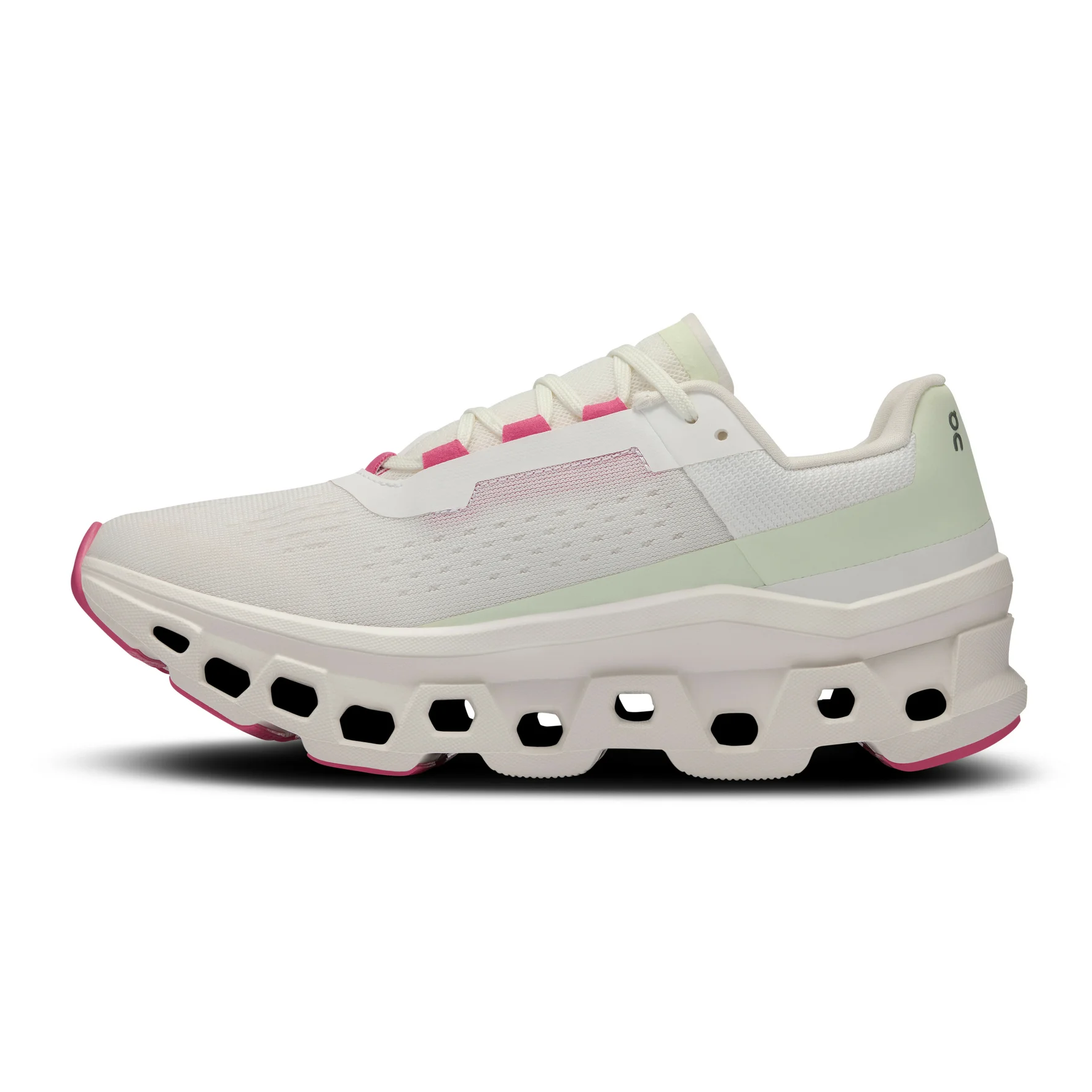 ON CLOUDMONSTER W Road running shoes - white/green/pink