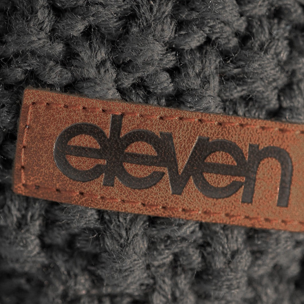 ELEVEN gestrickte Mütze mit Bommel — orange/grau