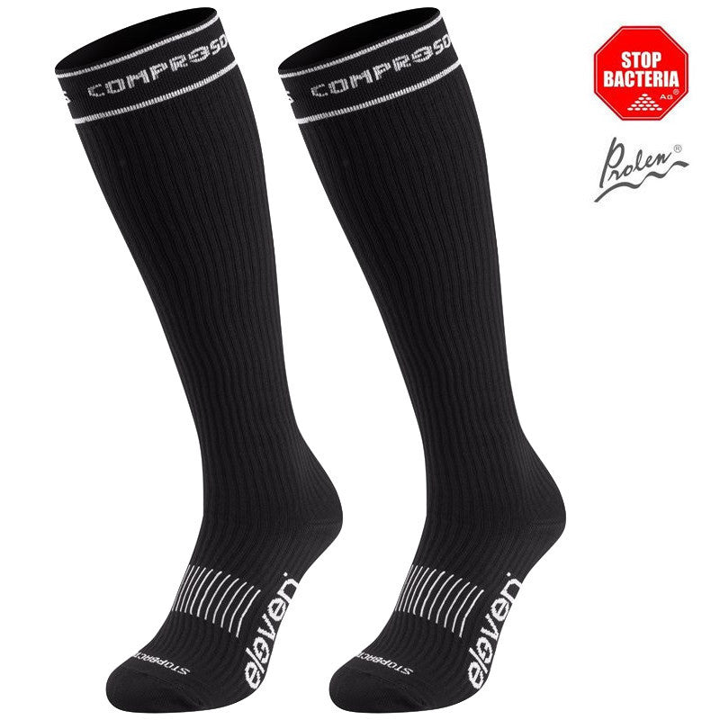 ELEVEN SPORTSWEAR garās kompresijas zeķes - melnas