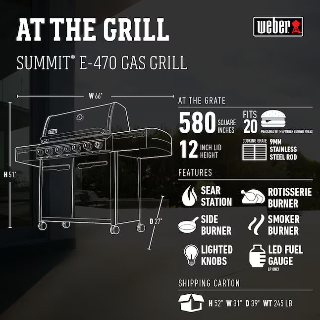 WEBER SUMMIT E-470 GBS 7171075 Gasgrill