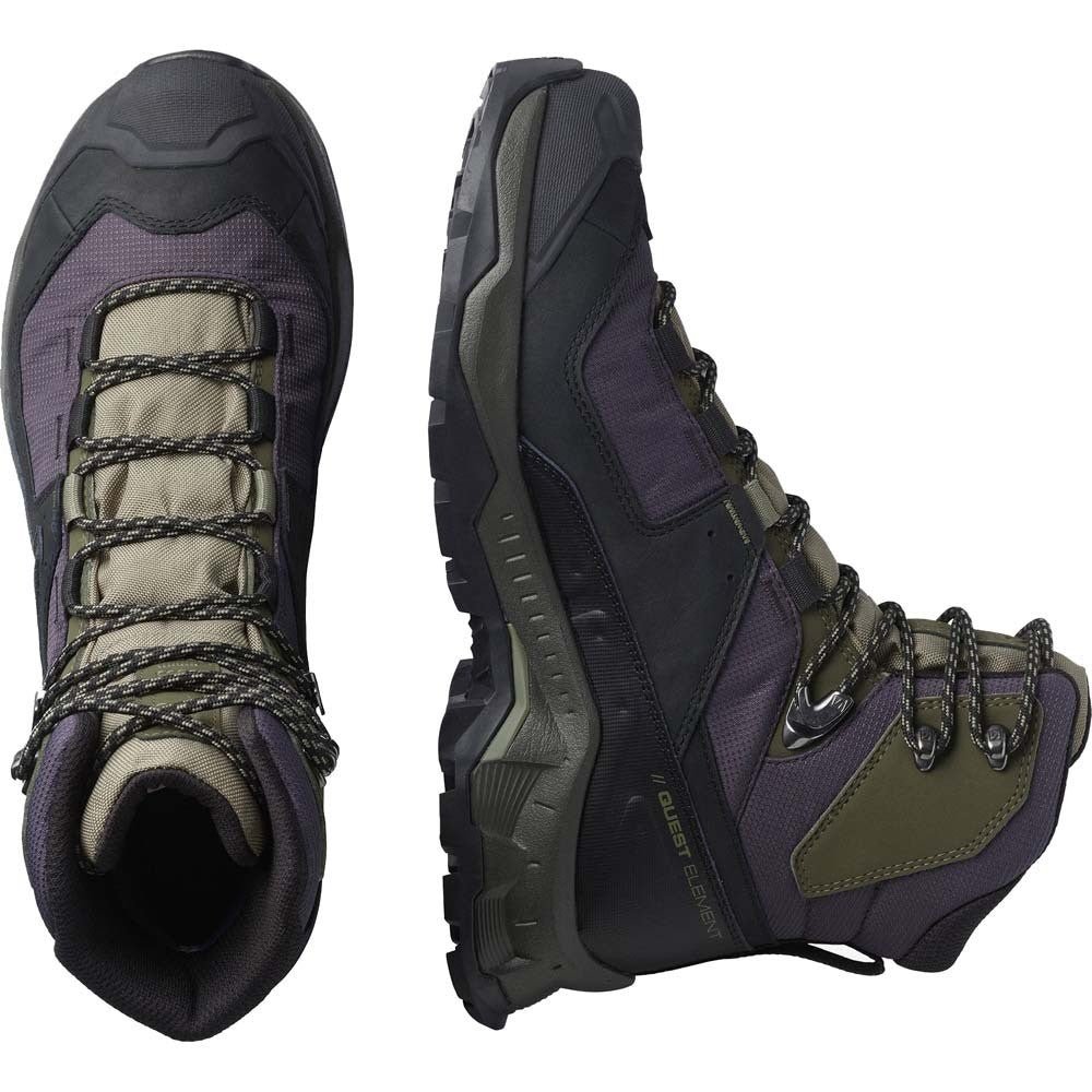 SALOMON QUEST ELEMENT GTX hiking footwear - black green - SALOMON - Evelostore