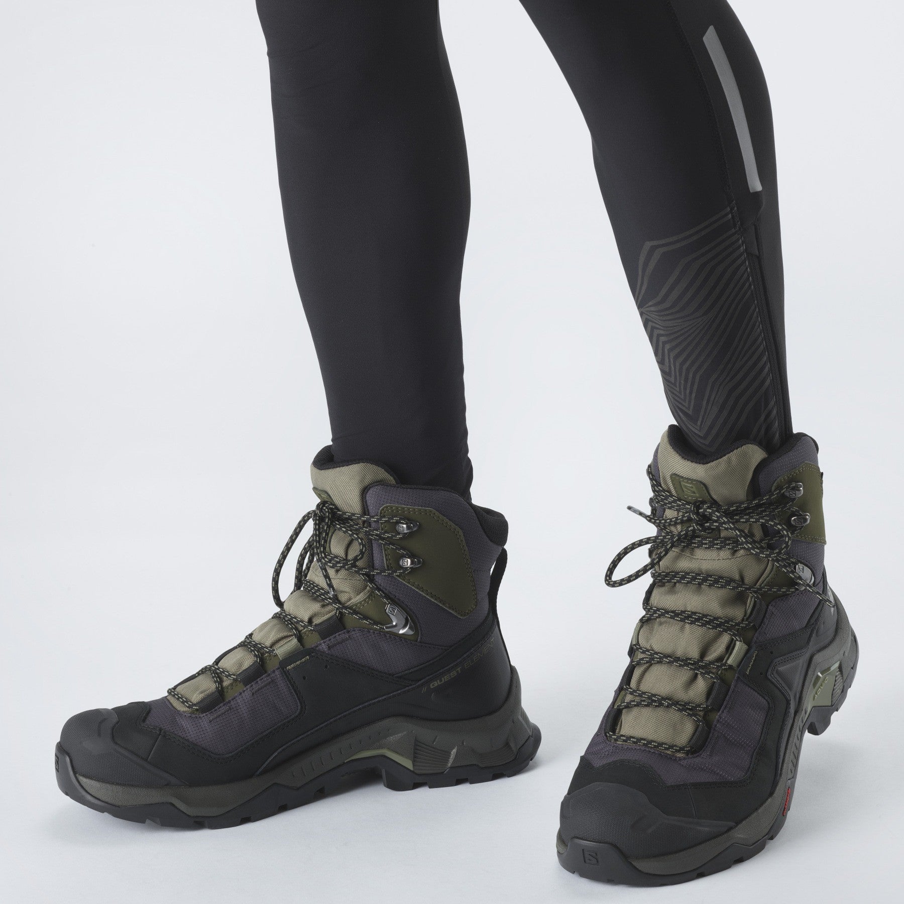 SALOMON QUEST ELEMENT GTX hiking footwear - black green - SALOMON - Evelostore