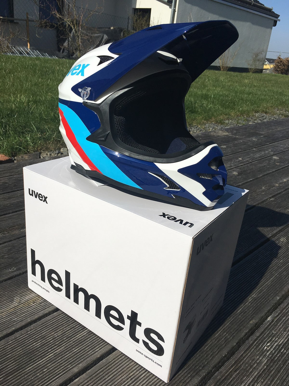 UVEX HLMT 10 fuldskærms hjelm - hvid/blå