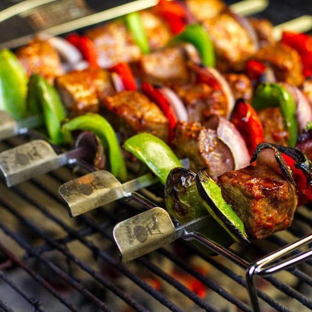 WEBER KEBAB SET with 5 Skewers - grilling tools, 6606 - WEBER - Evelostore
