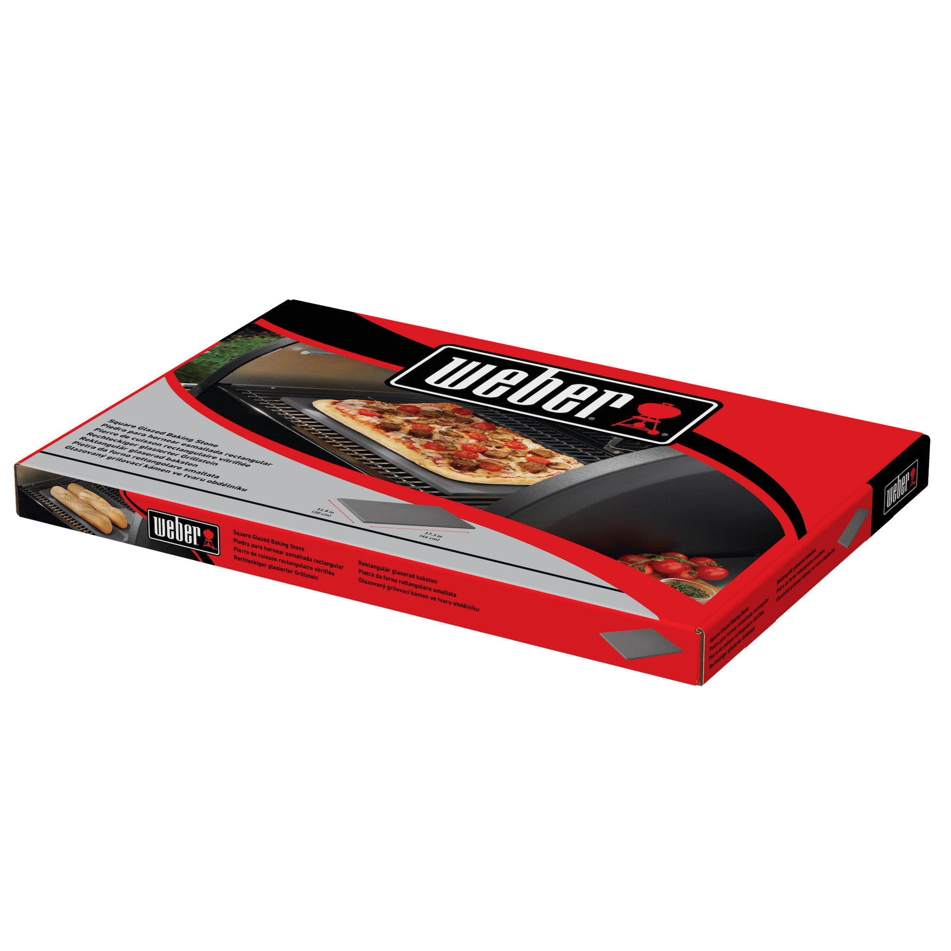 WEBER SQUARE GLAZED BAKING STONE pizza stone 30 x 44cm, 18414 - WEBER - Evelostore