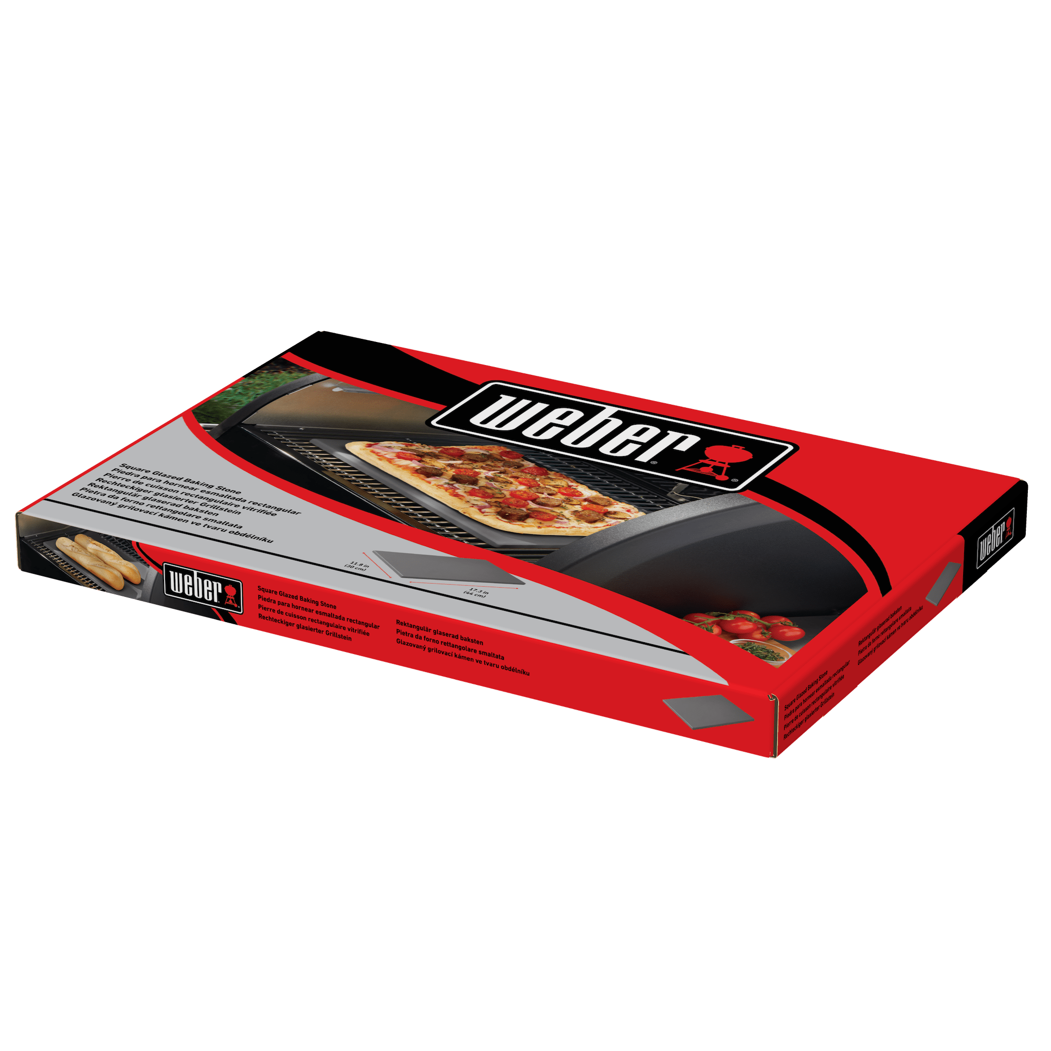 WEBER SQUARE GLAZED BAKING STONE pizza stone 30 x 44cm, 18414 - WEBER - Evelostore