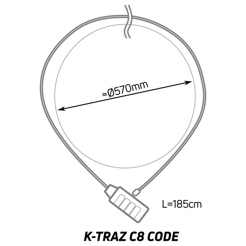 ZEFAL K - TRAZ C8 CODE bike lock - black - ZEFAL - Evelostore